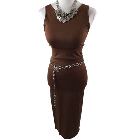 Boujee Hippie Bawdycon dress chocolate brown M/L - Picture 1 of 13